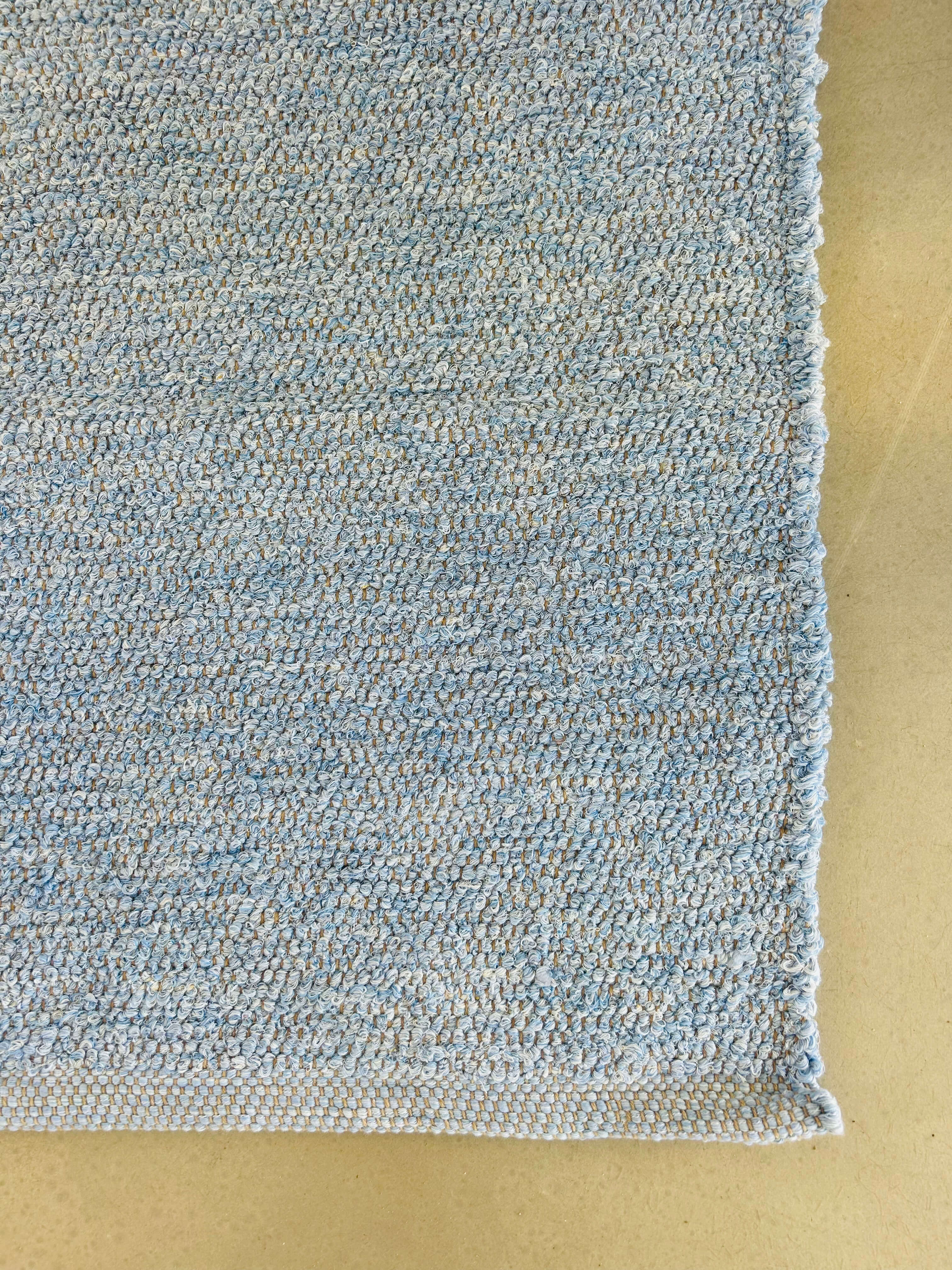 Tapis - bleu ciel sans franges