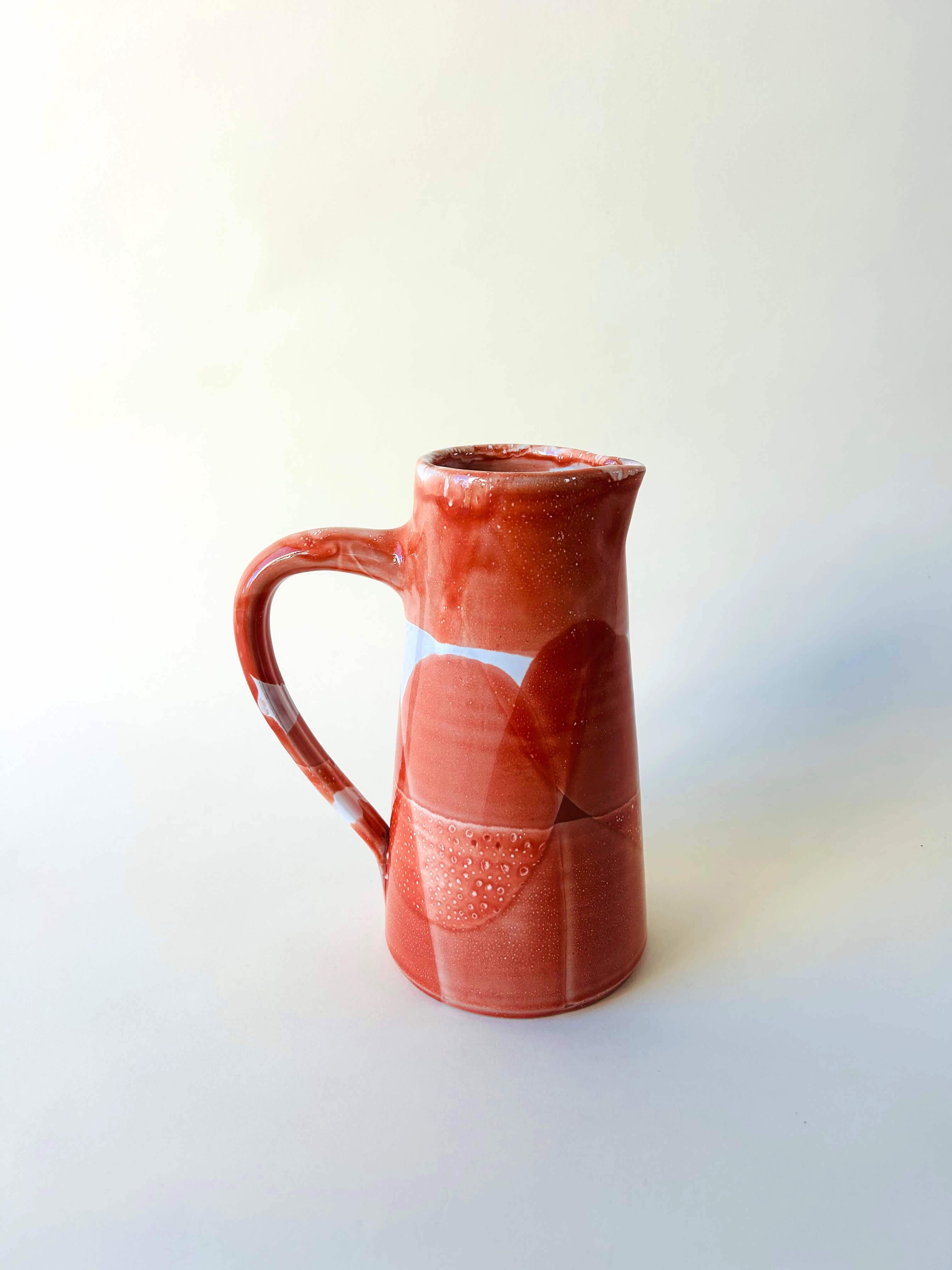 Pichet droit L - blanc, corail, rouge