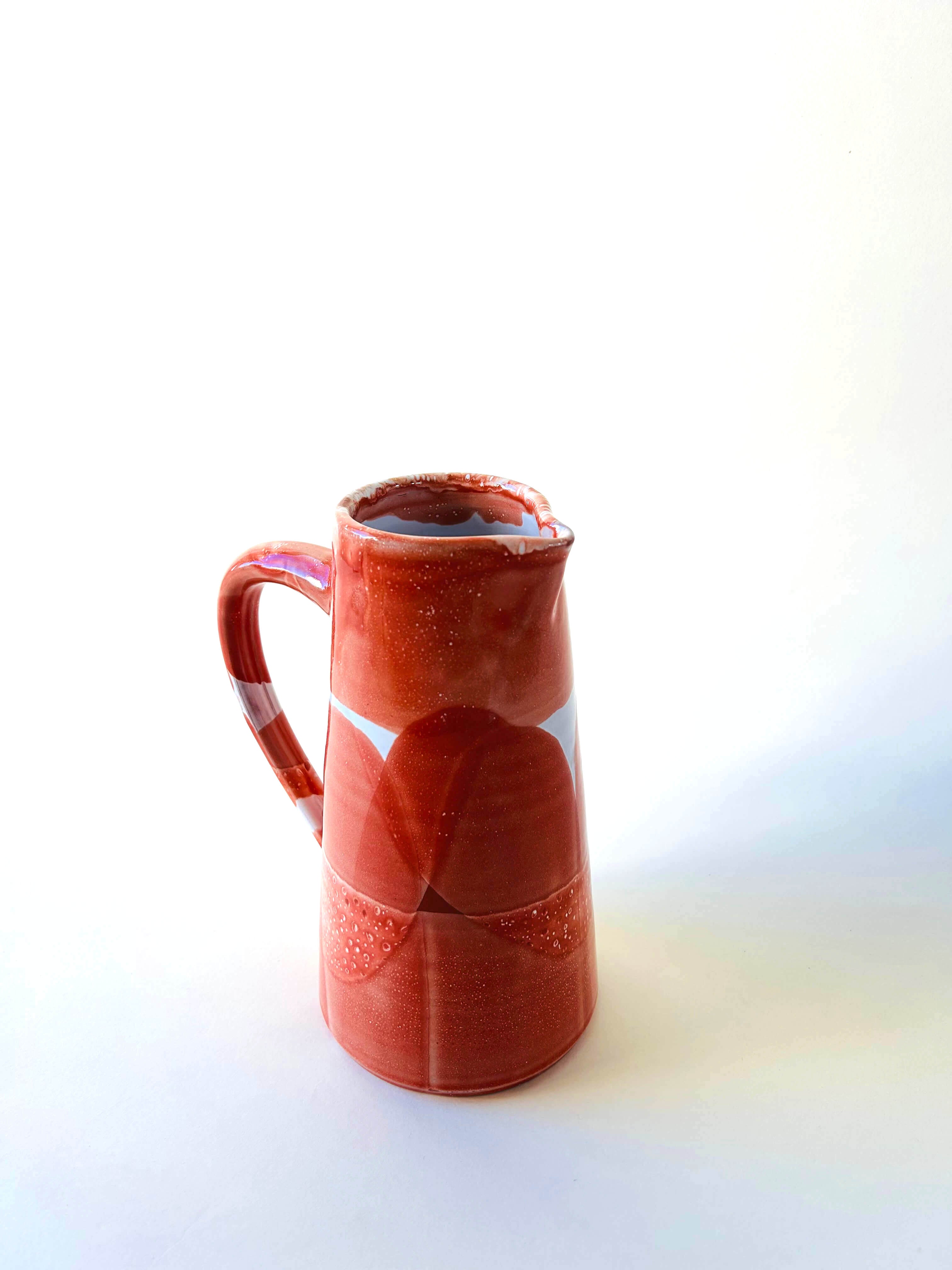 Pichet droit L - blanc, corail, rouge