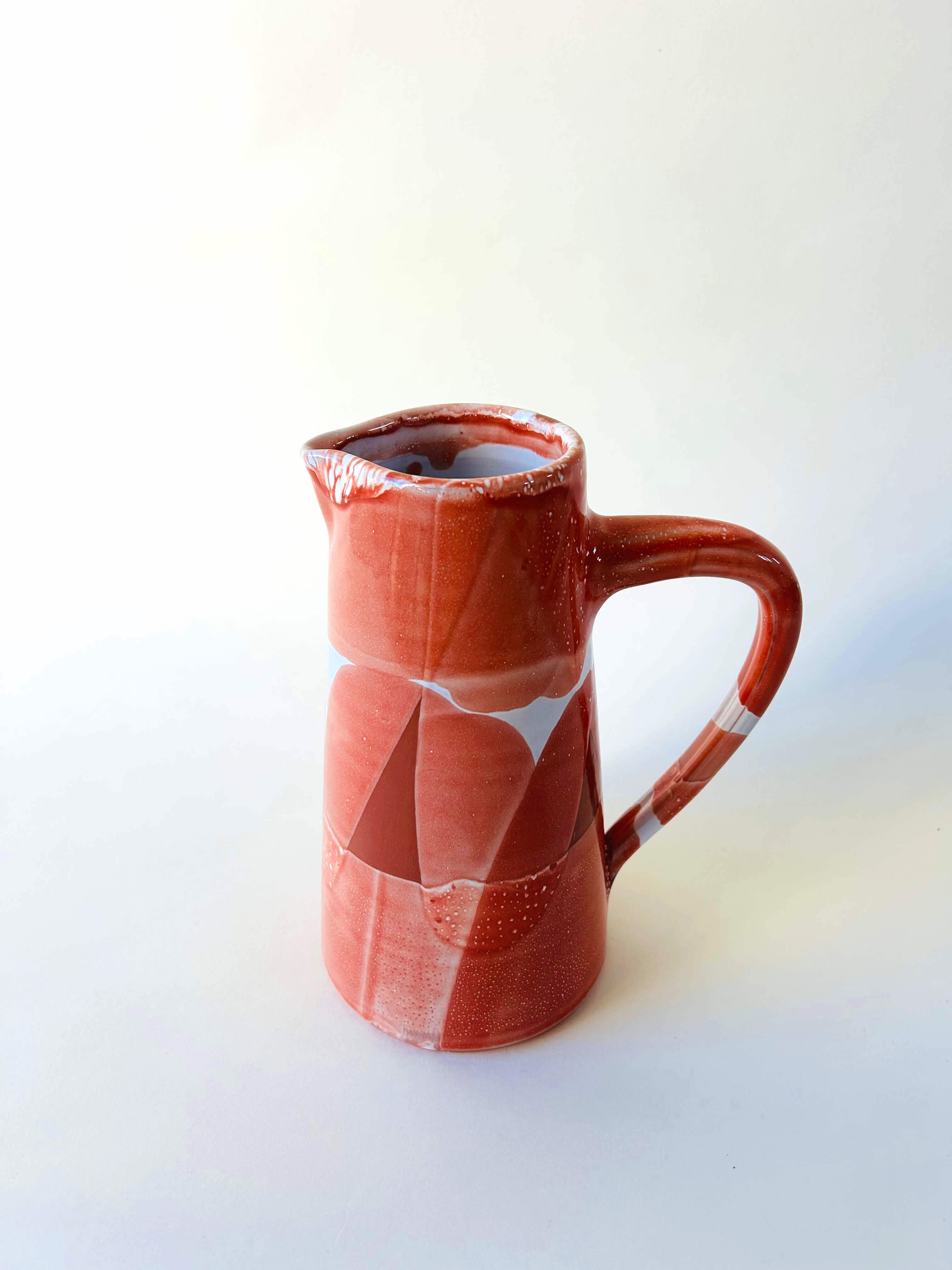 Pichet droit L - blanc, corail, rouge