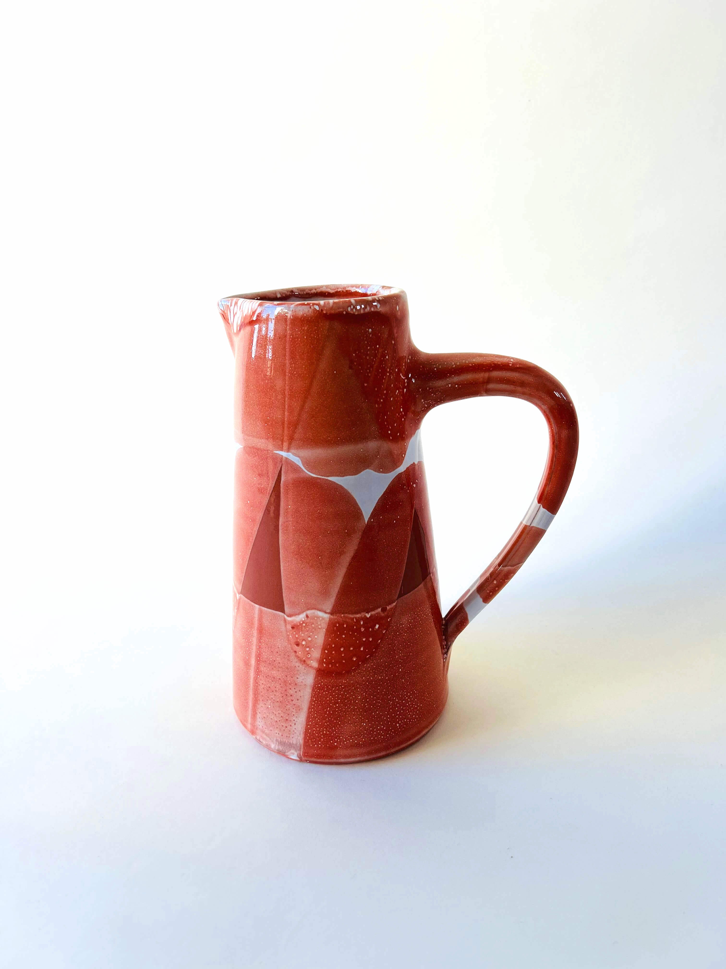 Pichet droit L - blanc, corail, rouge