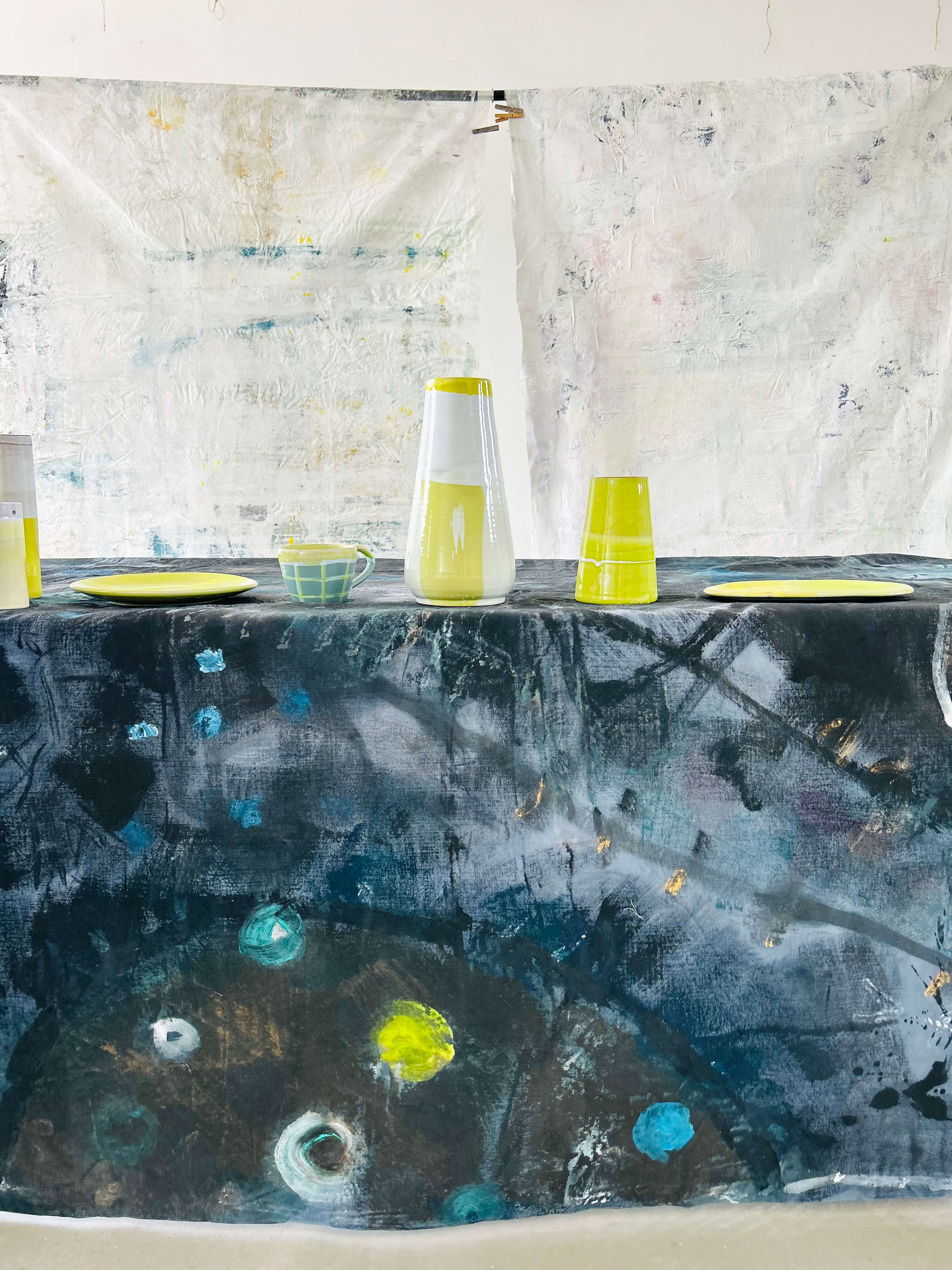 Vase Jonquilles XL Tonalités de blanc et jaune