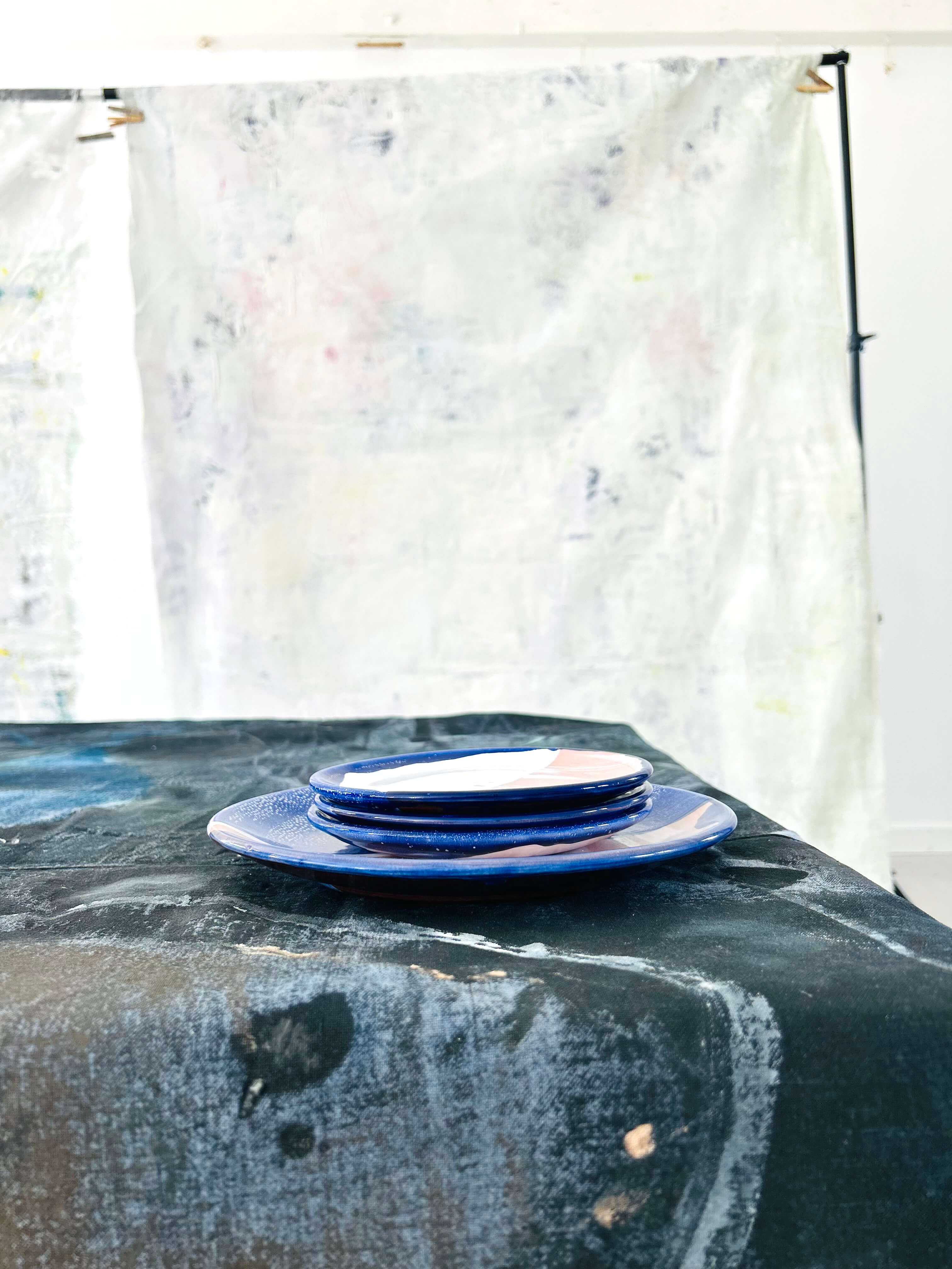 Assiette à pain Bleu, Blanc