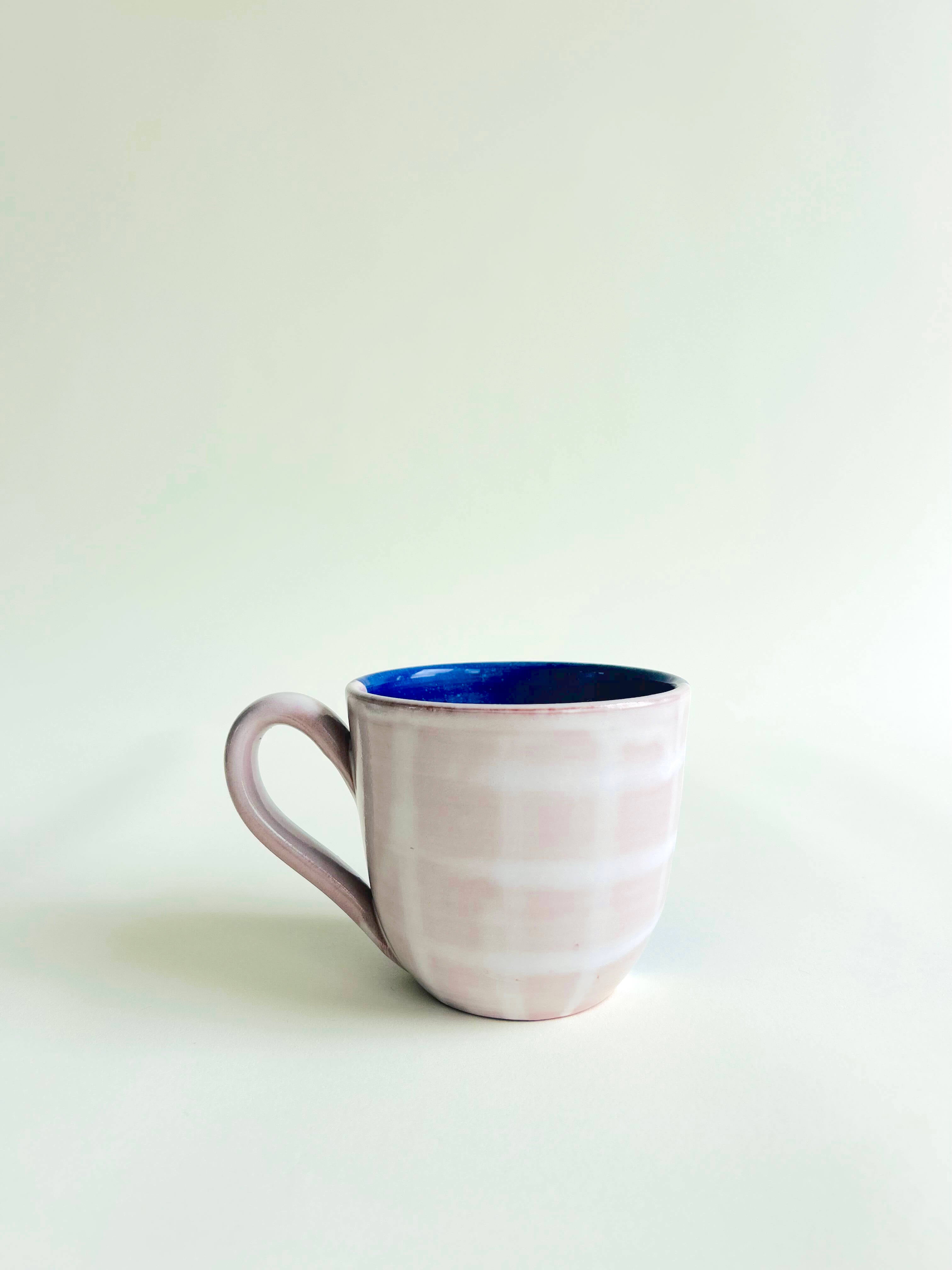 Tasse - bleu, blanc mat