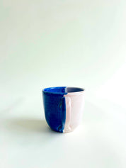 Tasse - bleu, blanc mat
