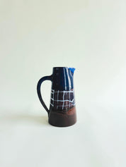 Pichet Droit L - bleu, blanc et bronze