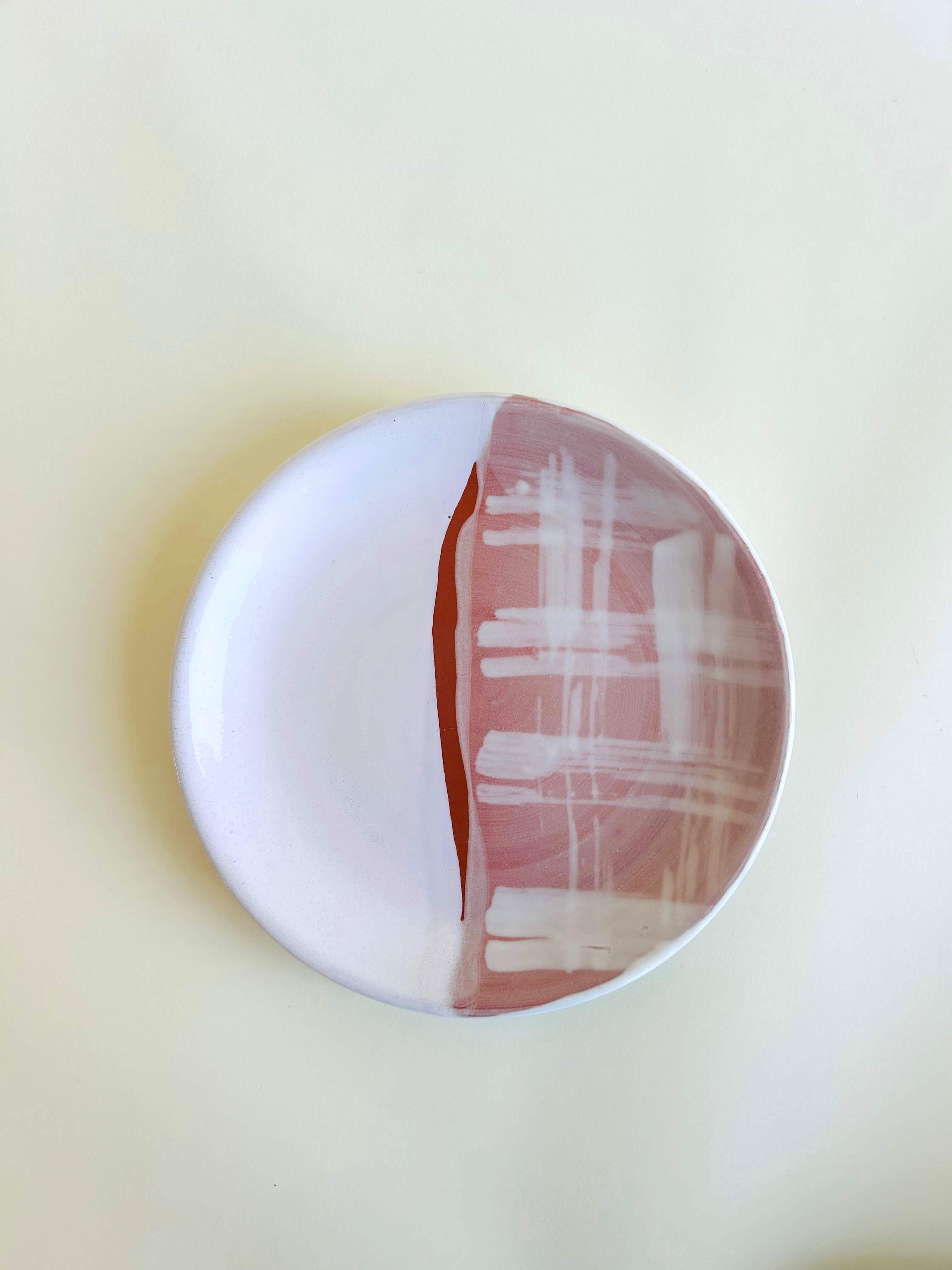 Assiette plate, blanc brillant, blanc mat
