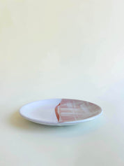 Assiette plate, blanc brillant, blanc mat