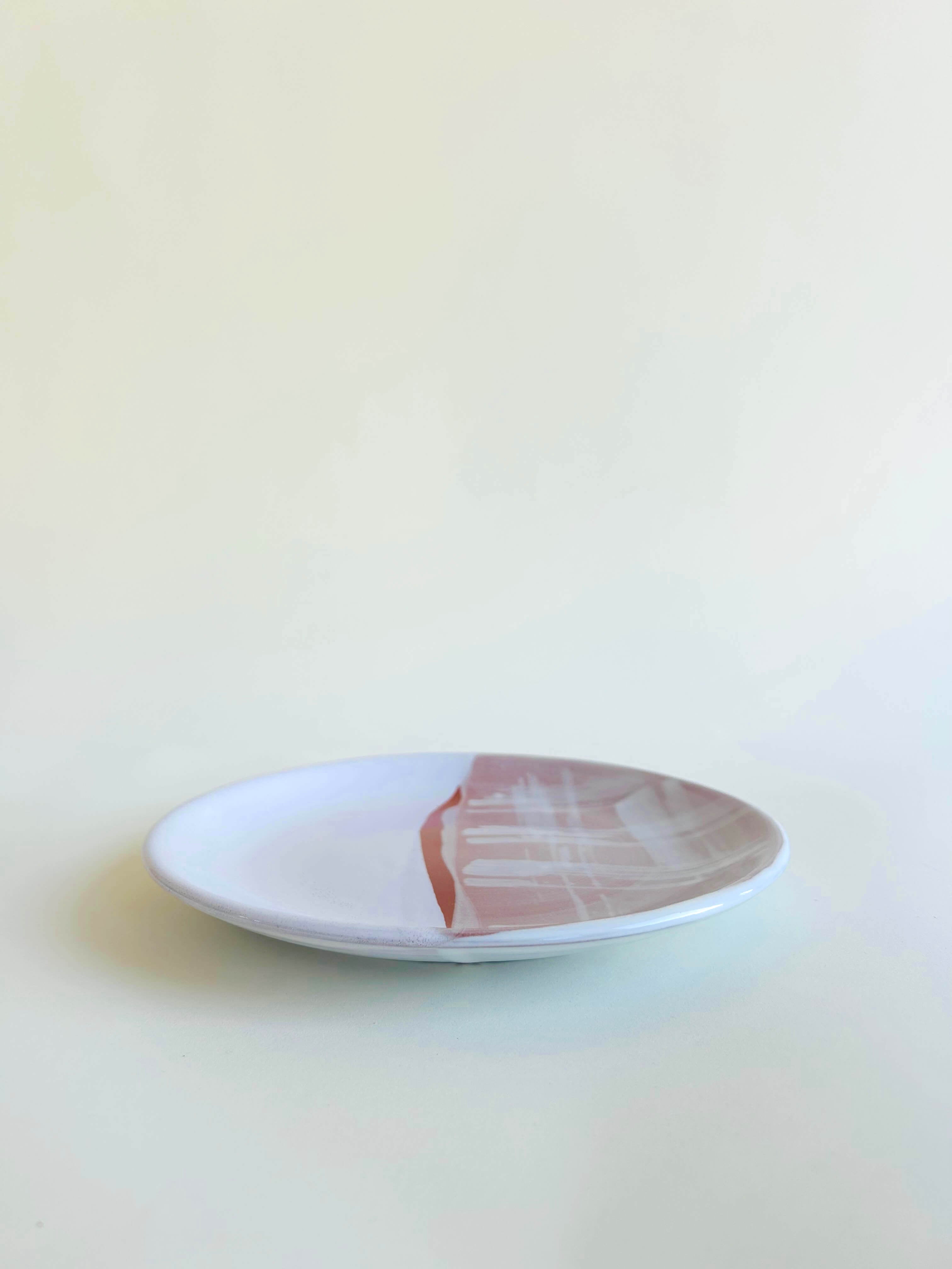 Assiette plate, blanc brillant, blanc mat