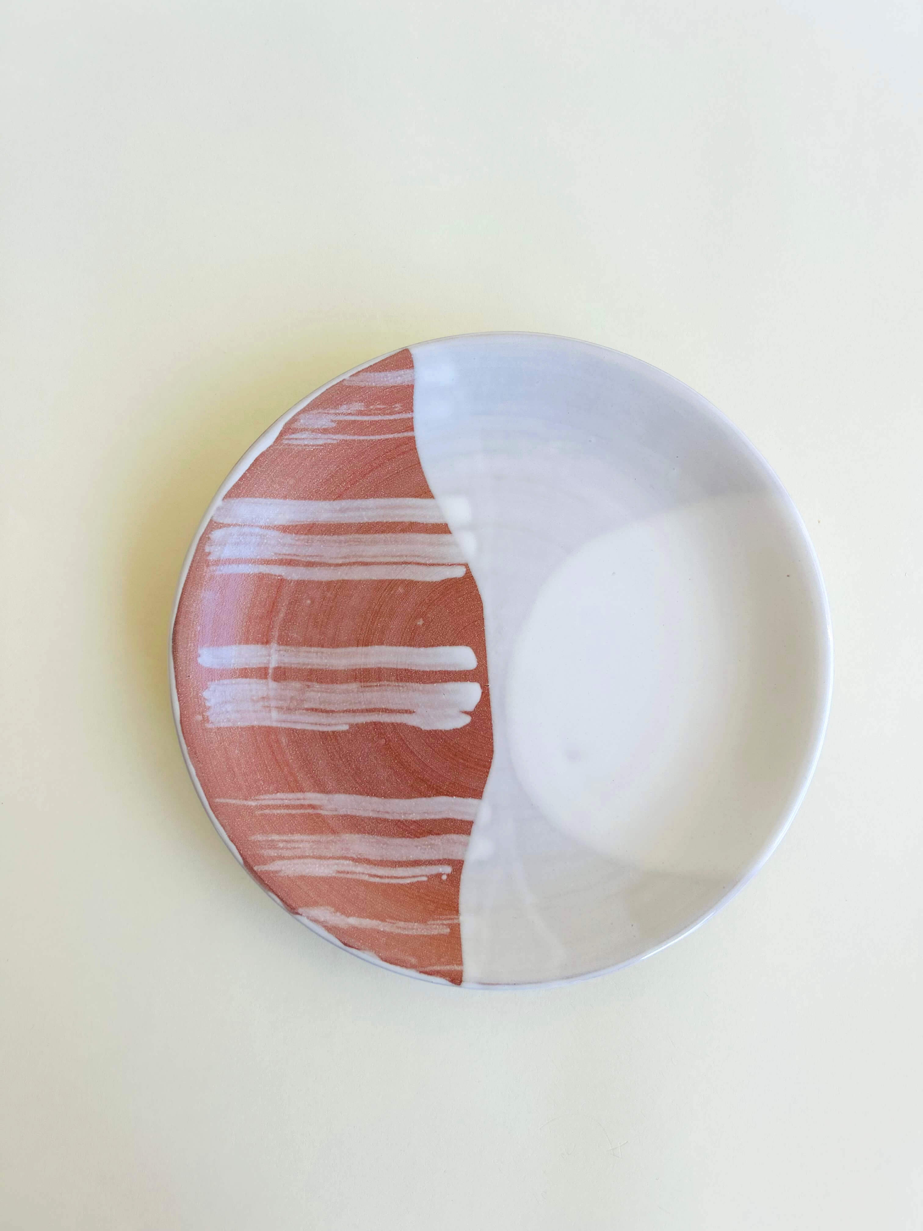 Assiette plate, blanc brillant, blanc mat