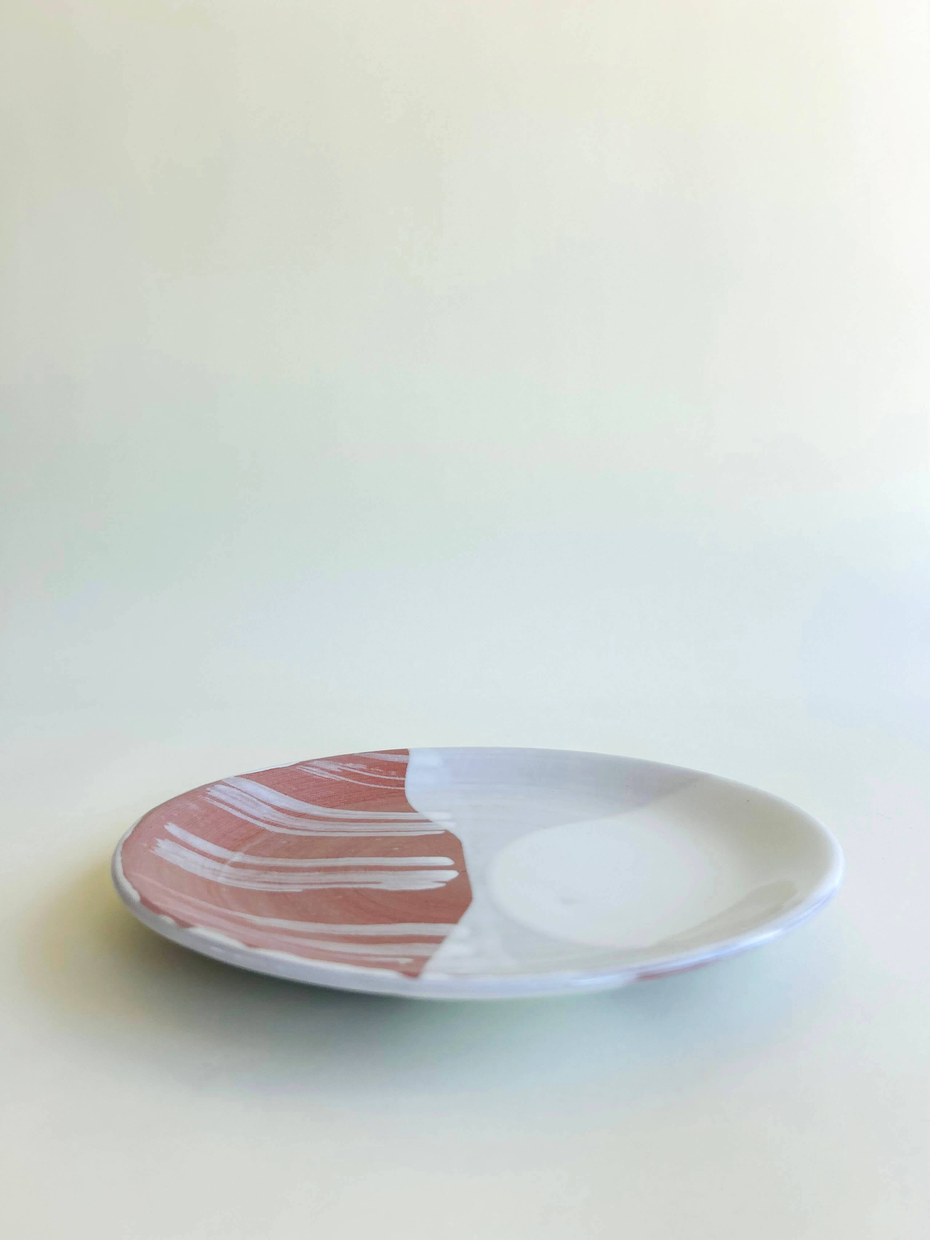 Assiette plate, blanc brillant, blanc mat