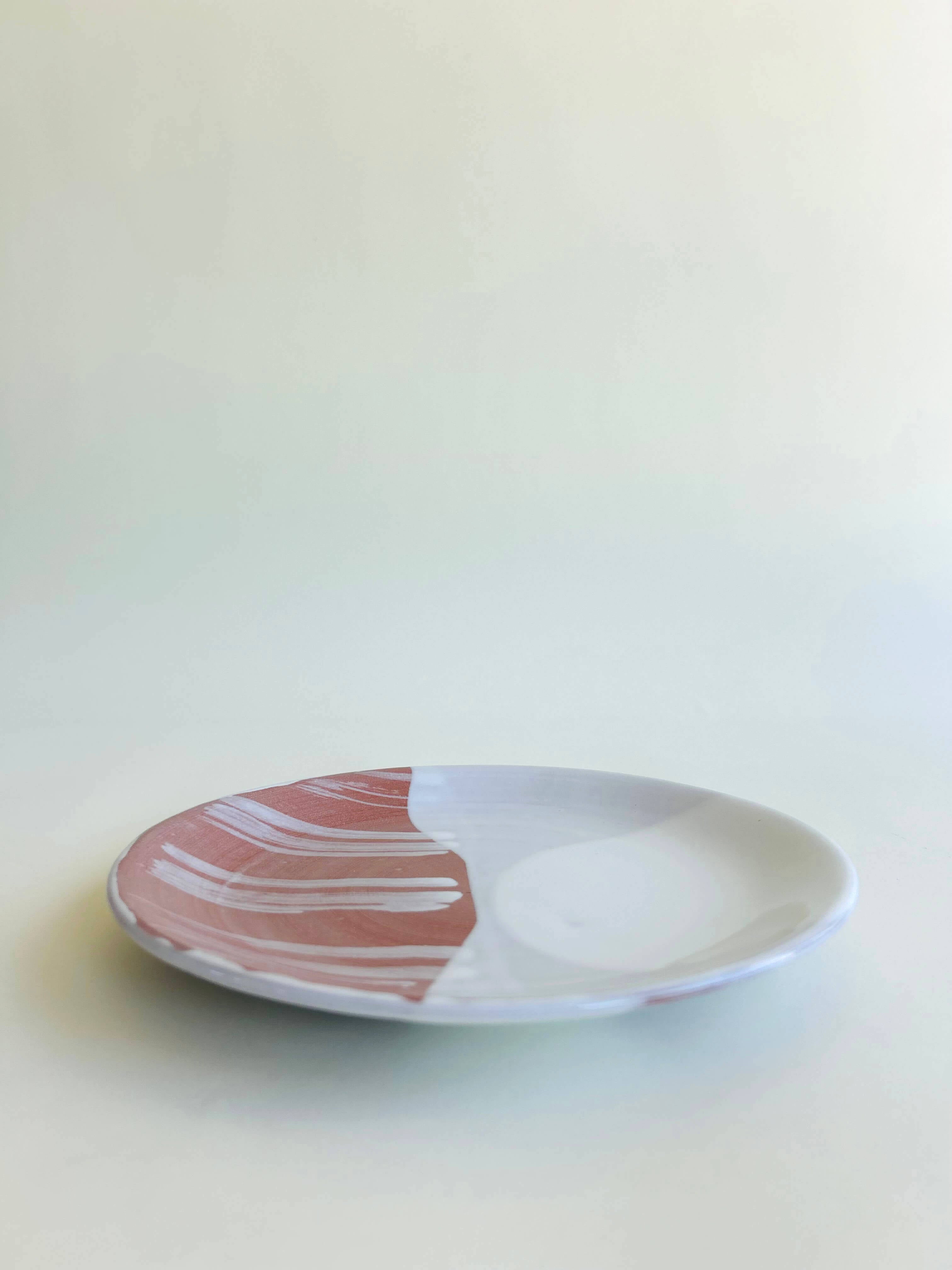 Assiette plate, blanc brillant, blanc mat