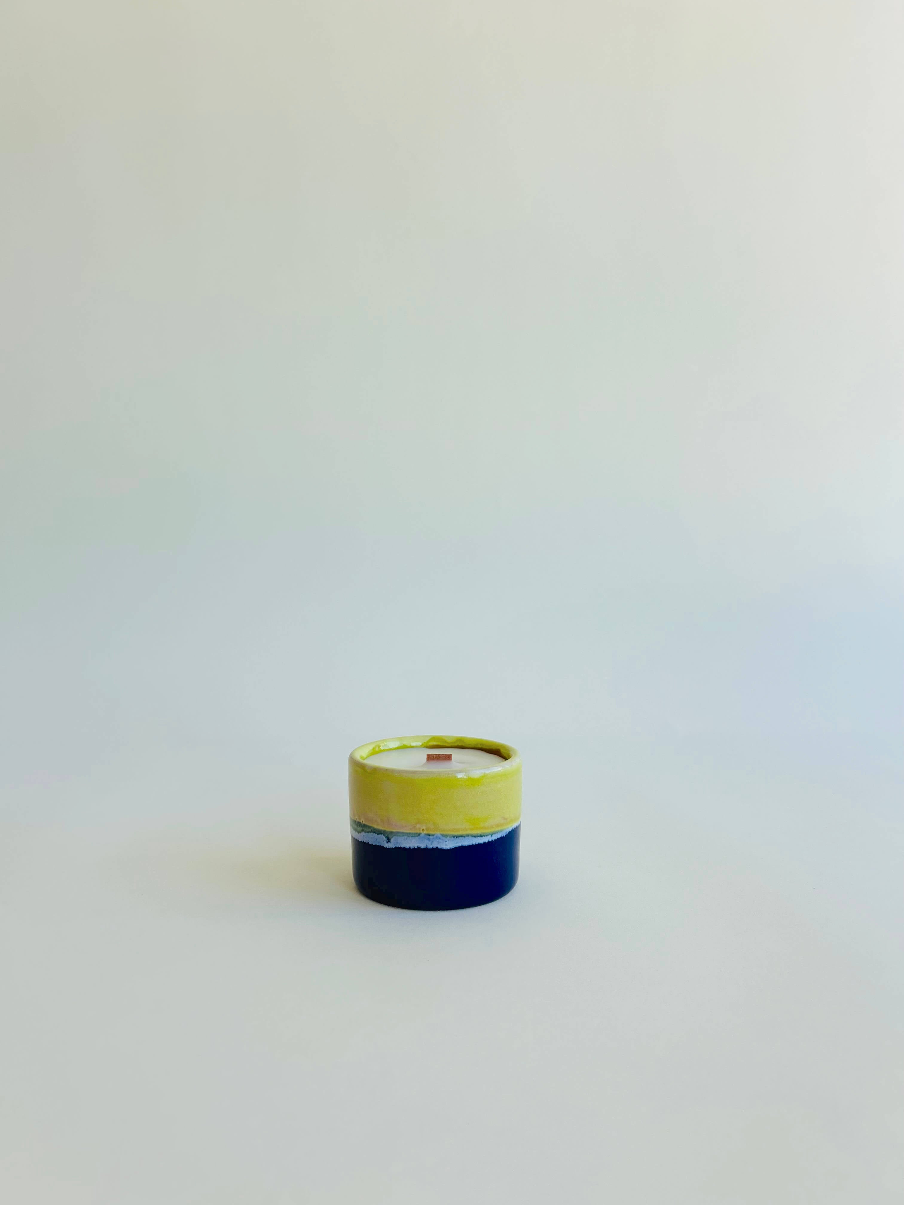 Bougie - bleu nuit, jaune vert
