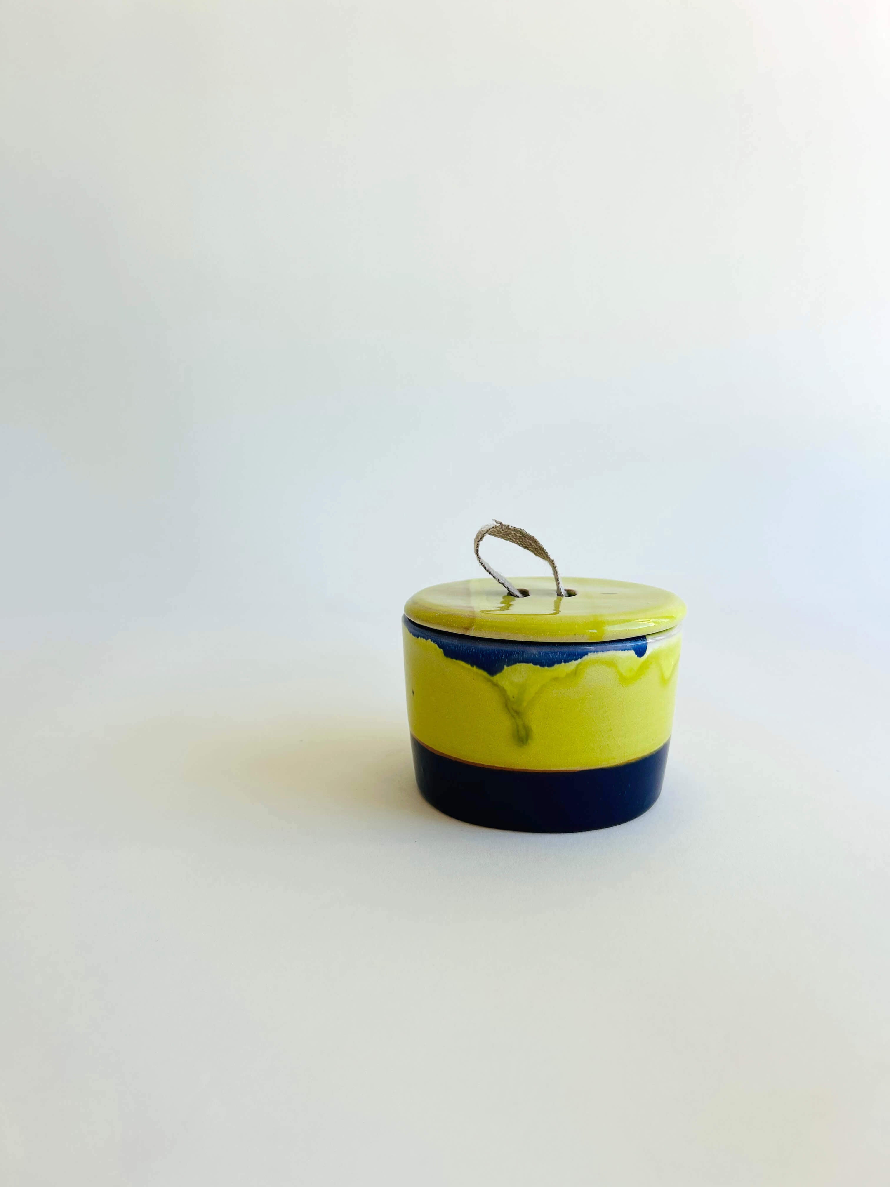 Bougie - bleu nuit, jaune vert