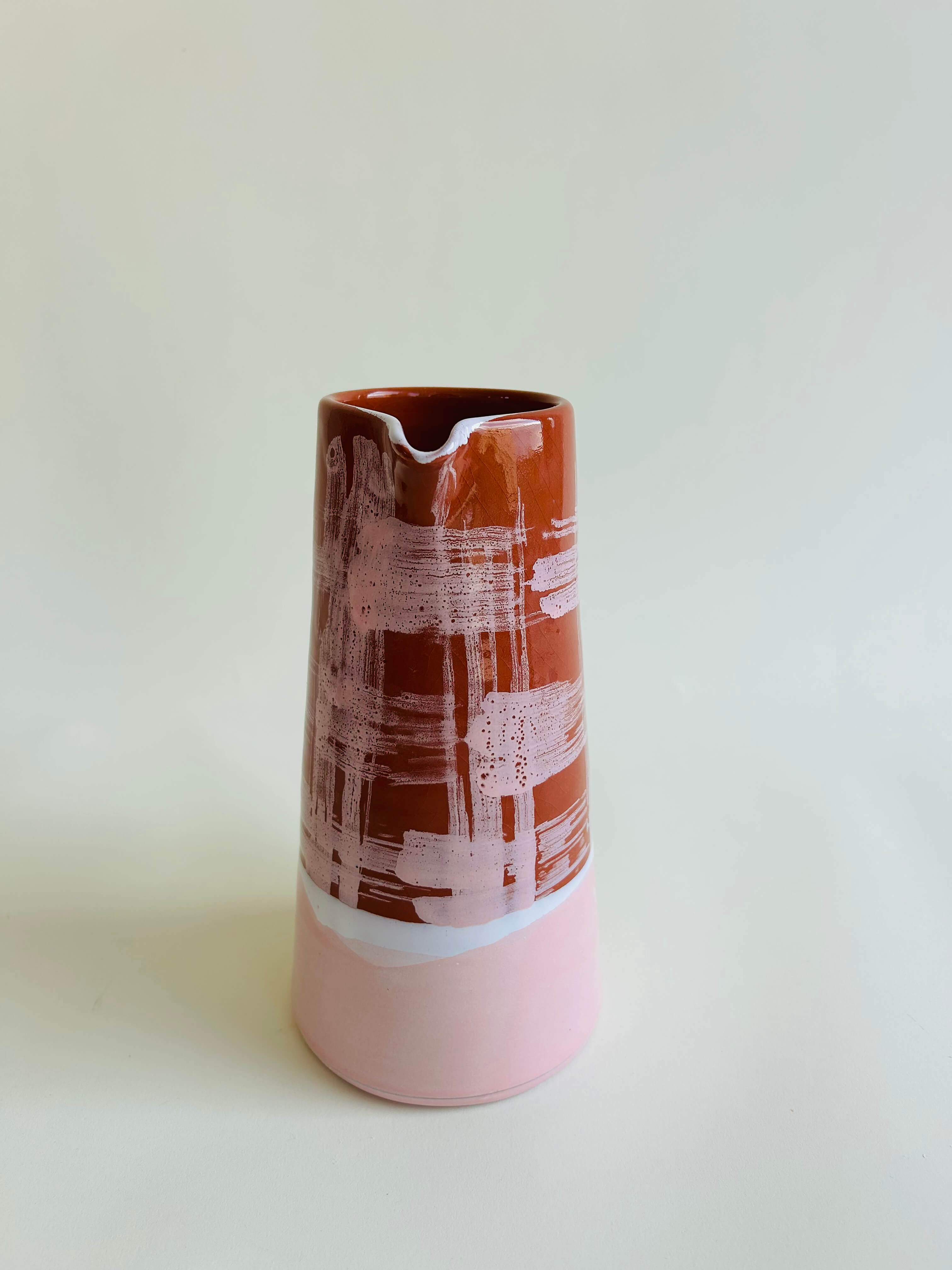 Pichet droit L - terracotta, rose pâle