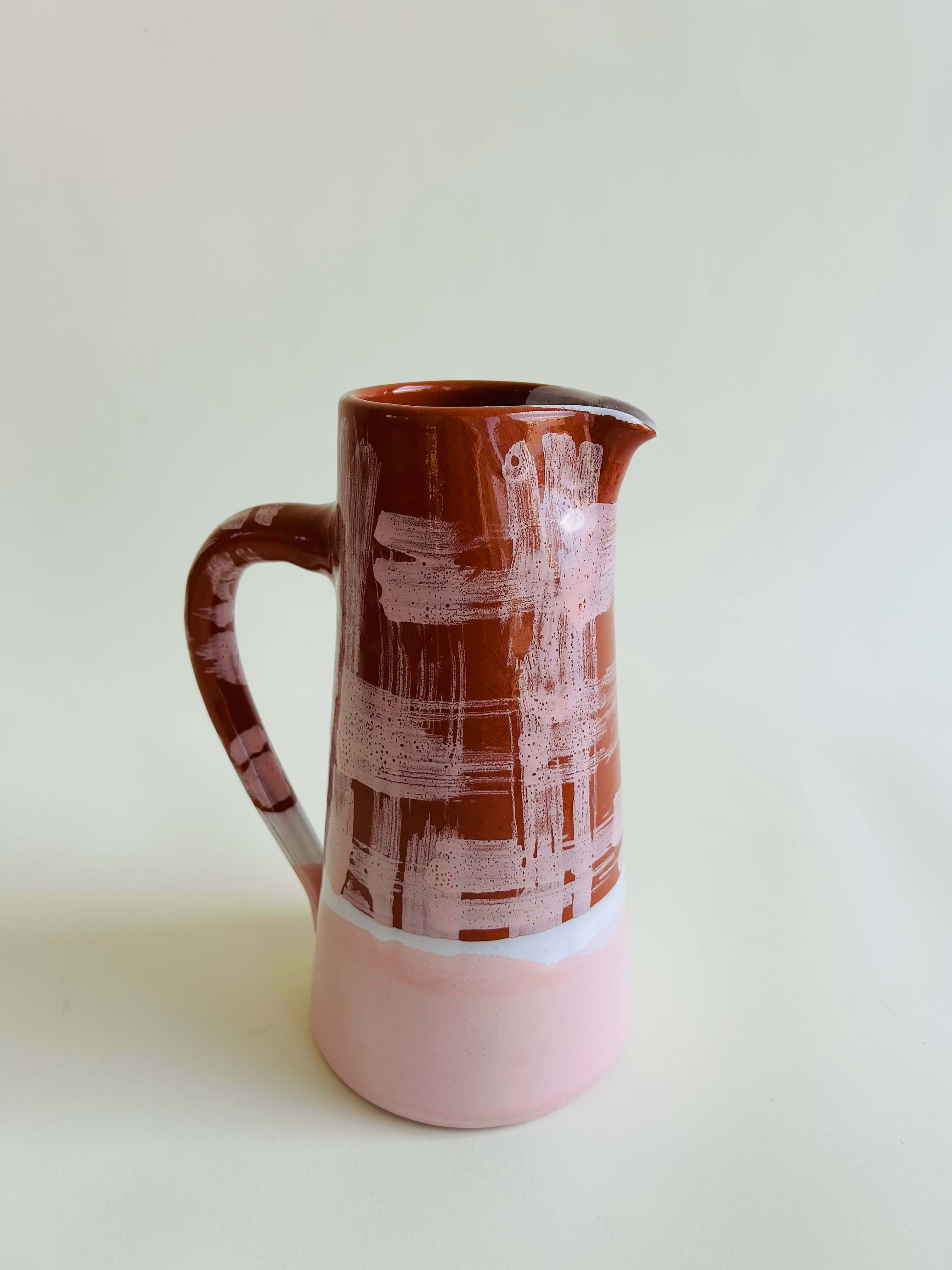 Pichet droit L - terracotta, rose pâle