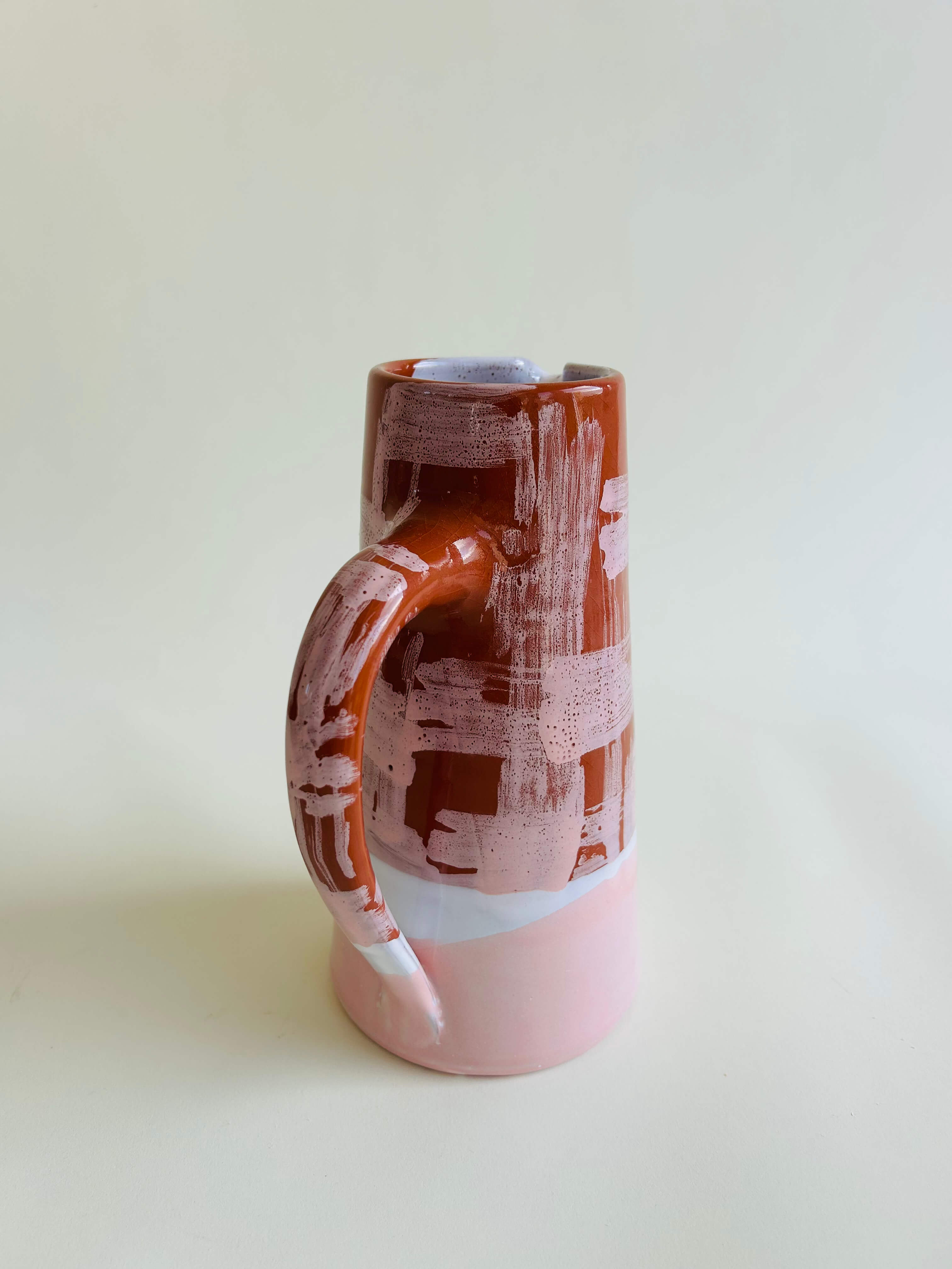 Pichet droit L - terracotta, rose pâle