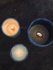 Bougie - bleu nuit, jaune vert