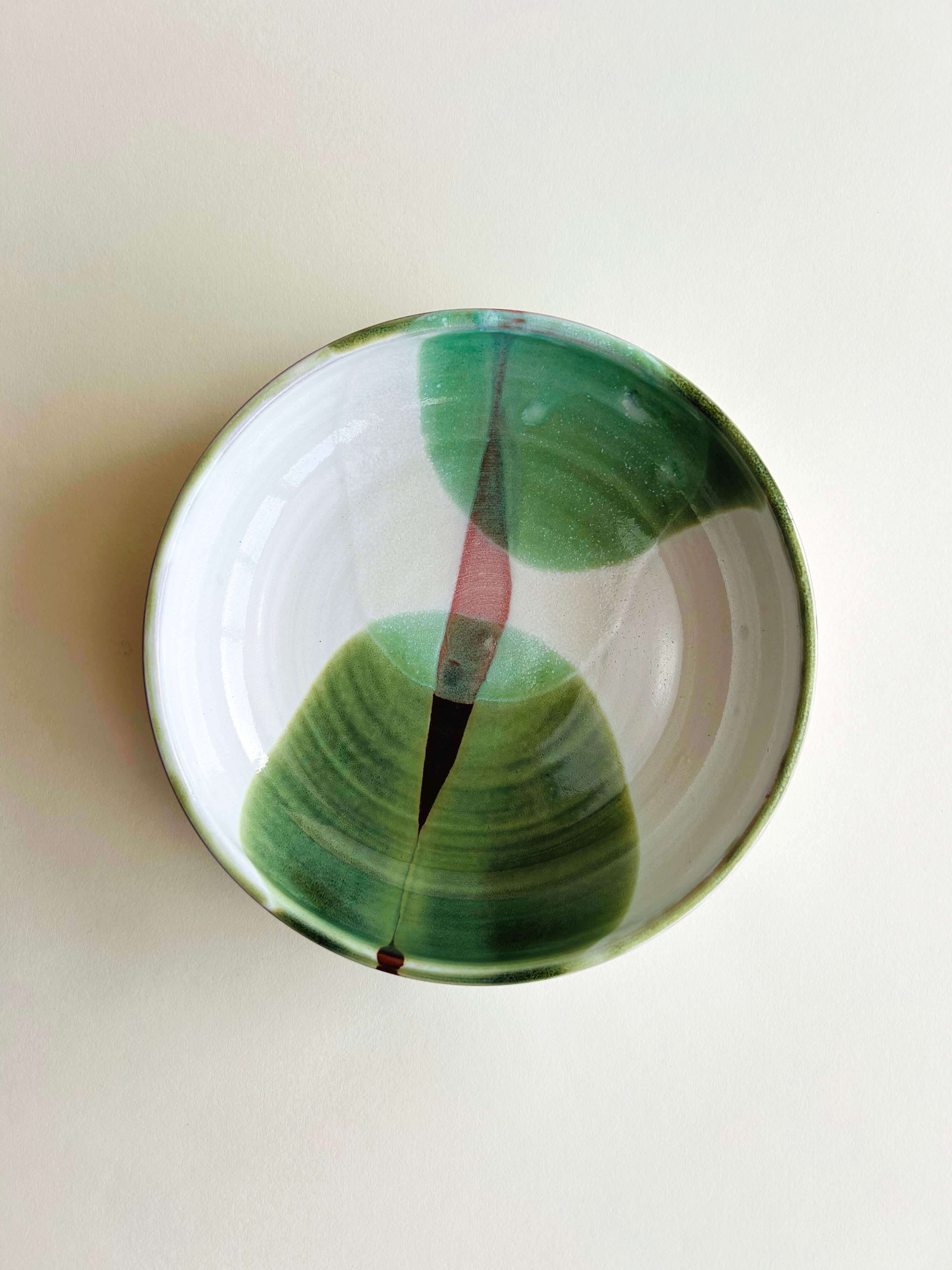 Bowl, blanc, marron, vert
