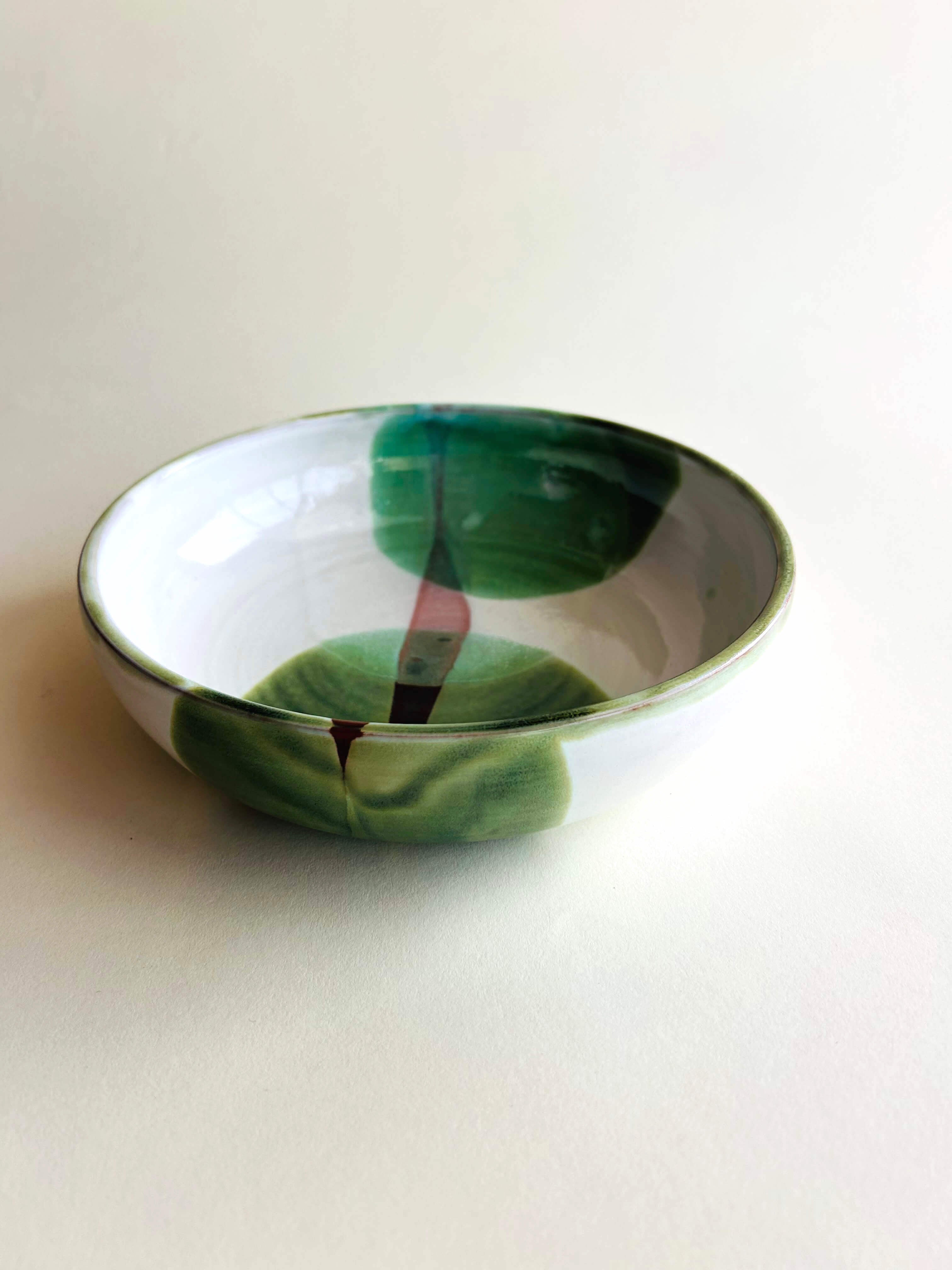 Bowl, blanc, marron, vert