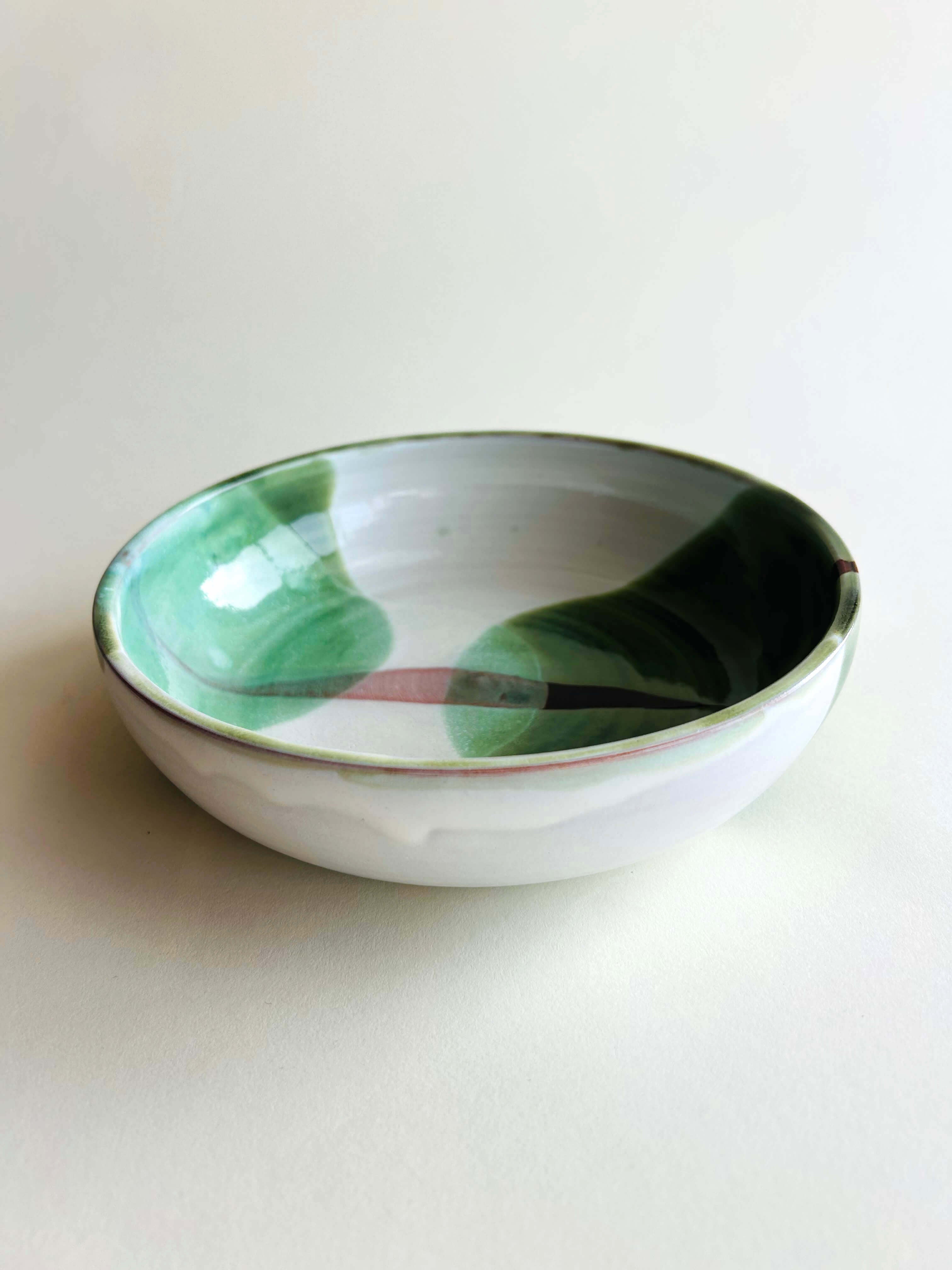 Bowl, blanc, marron, vert