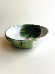 Bowl, blanc, marron, vert