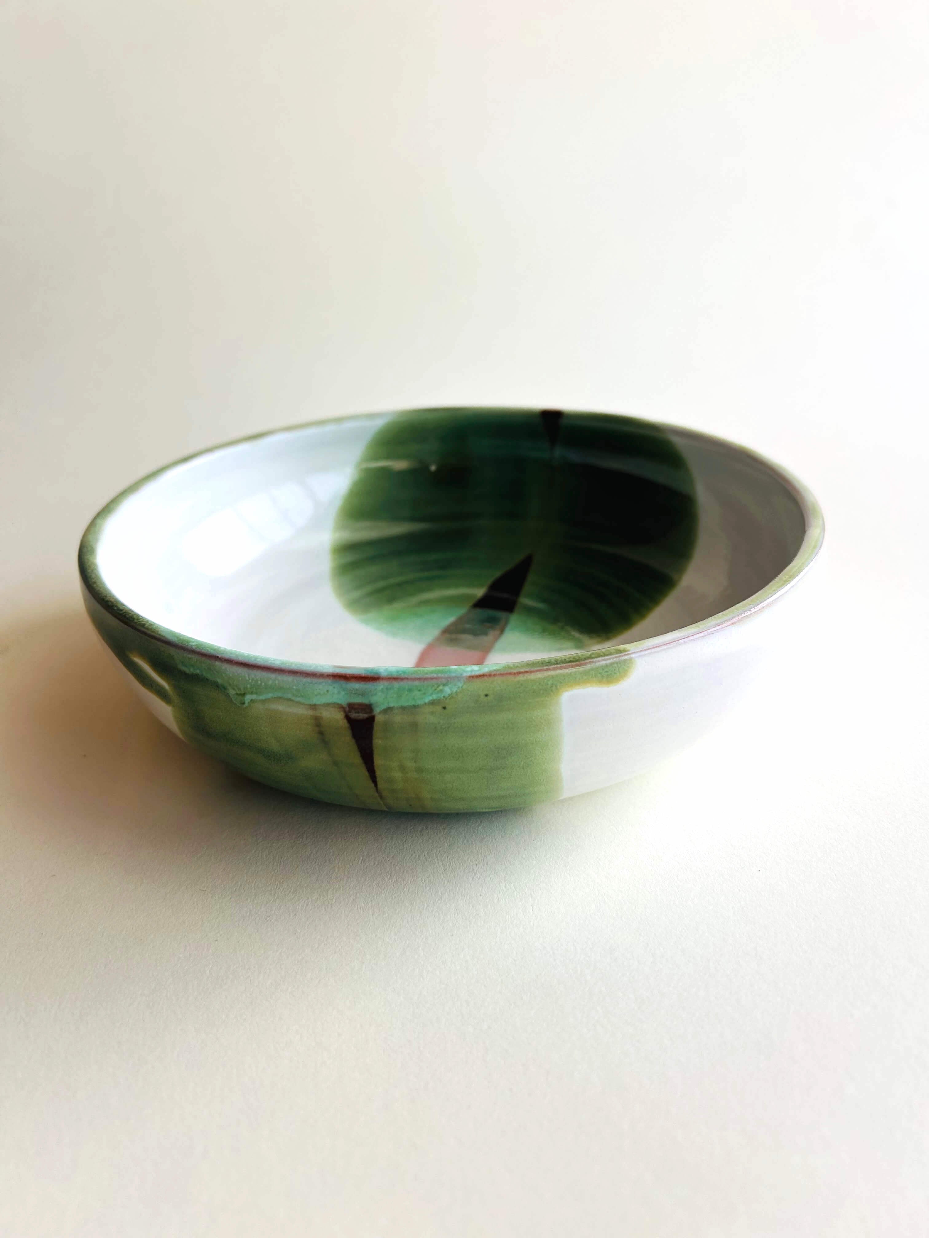 Bowl, blanc, marron, vert