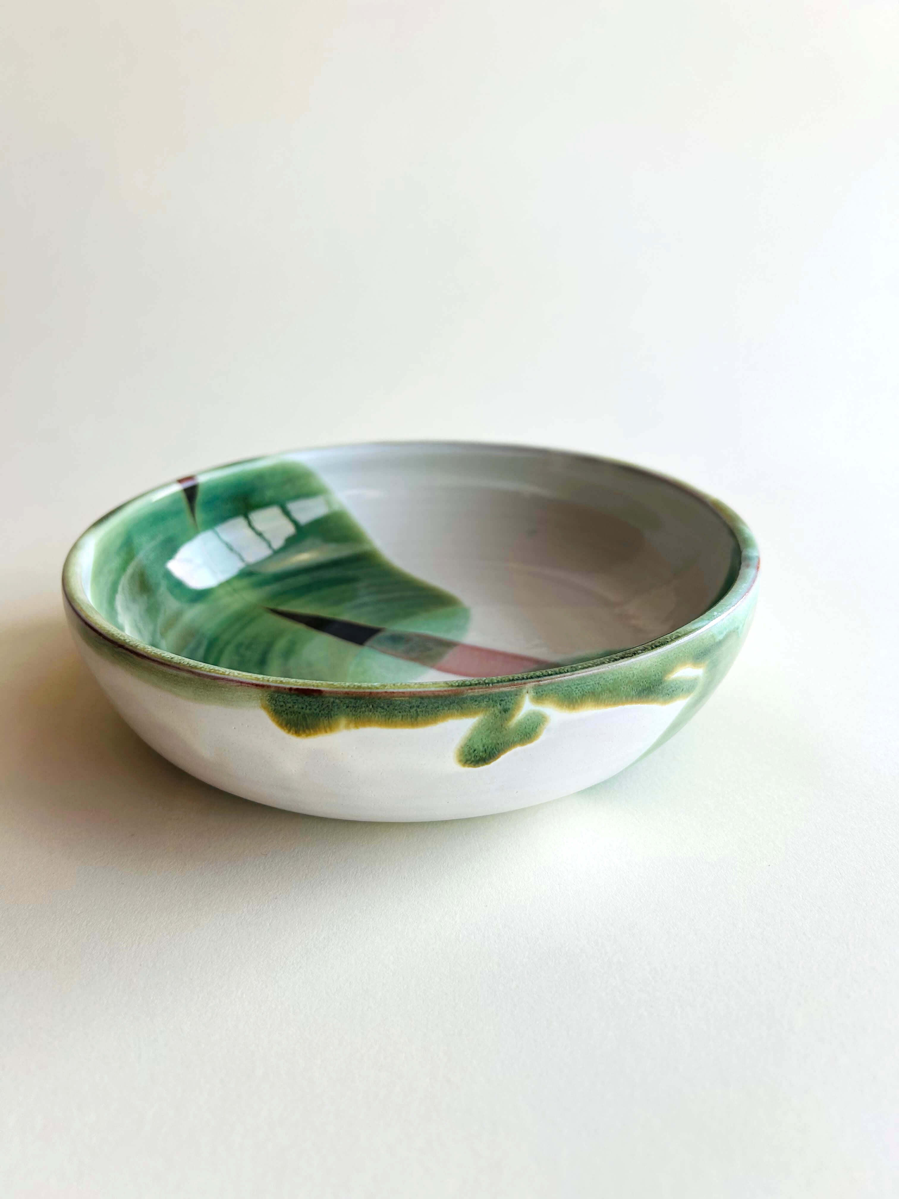 Bowl, blanc, marron, vert
