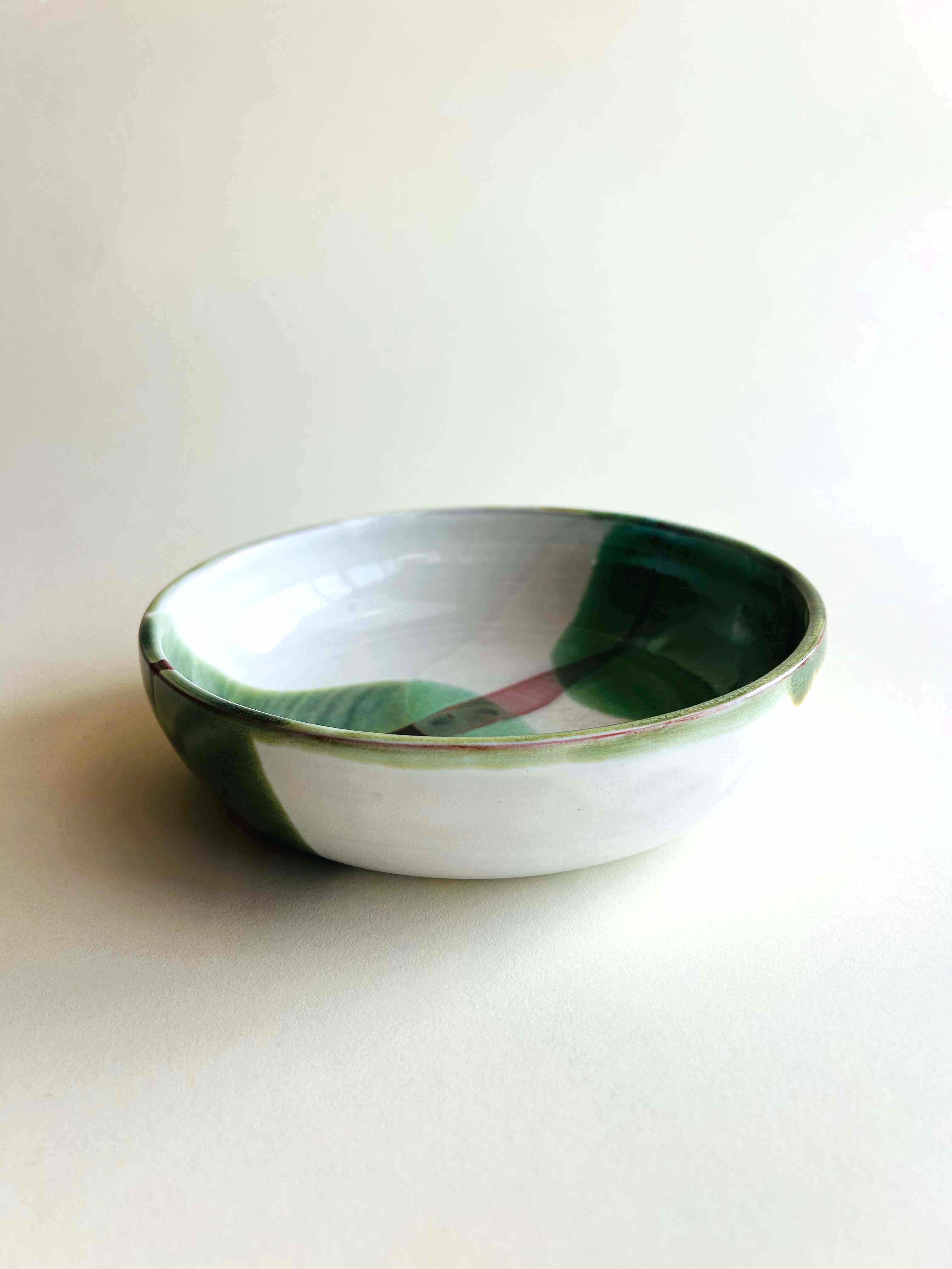 Bowl, blanc, marron, vert