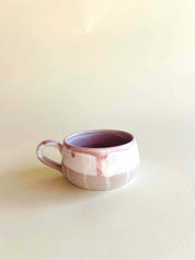 Grande tasse plate - blanc, rose