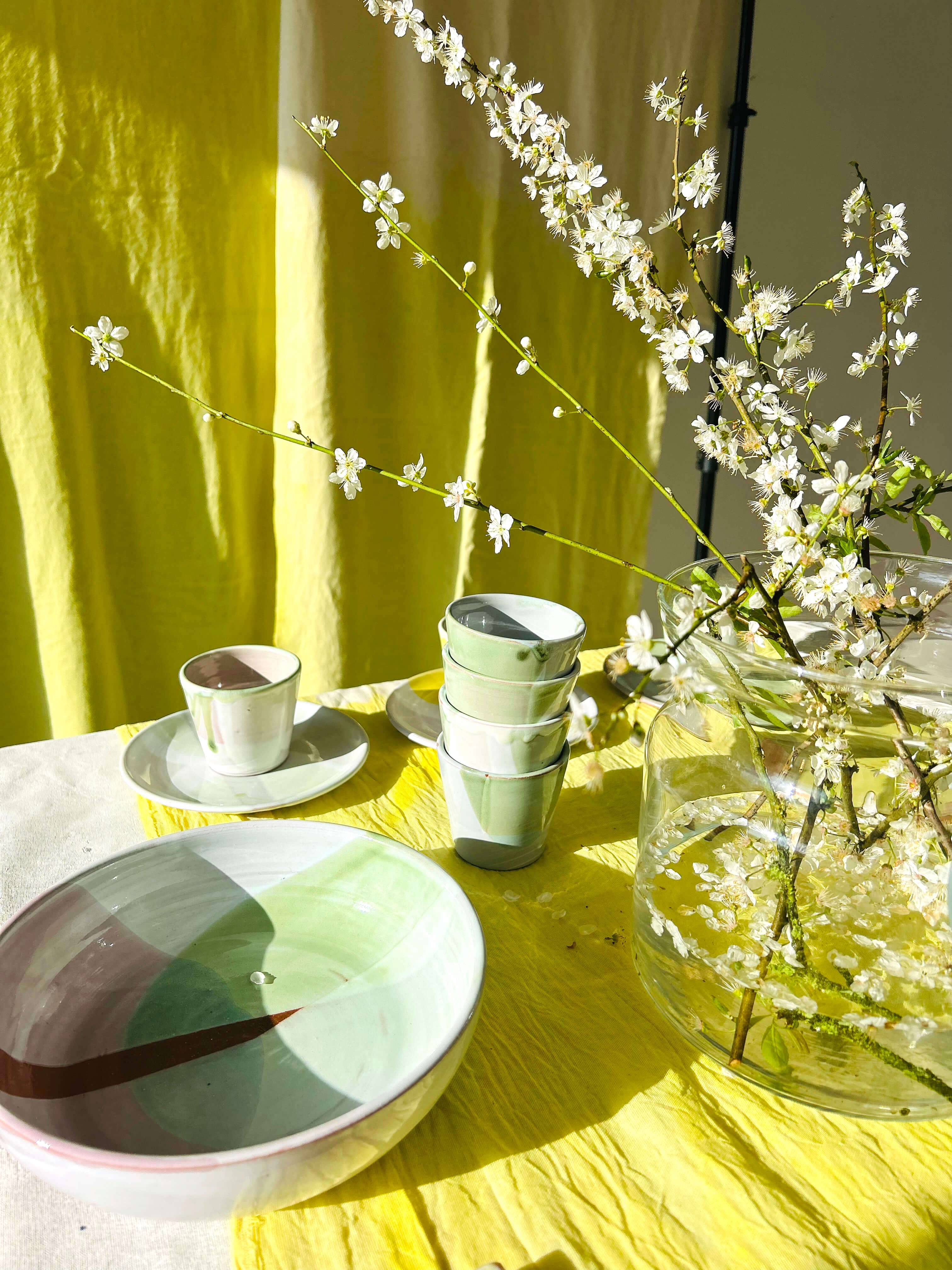 Bowl - vert, blanc, rose