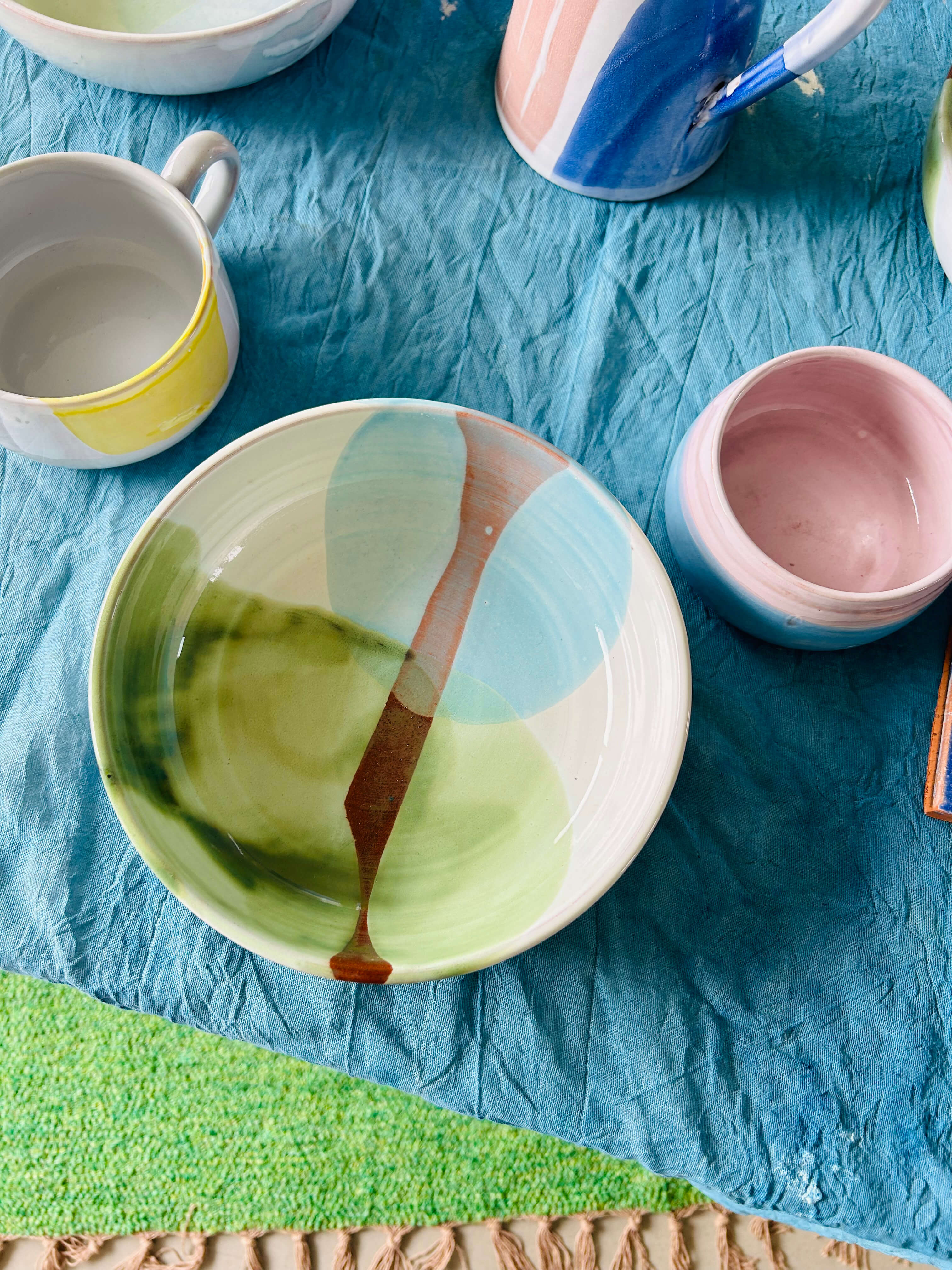 Bowl - vert, blanc, bleu ciel