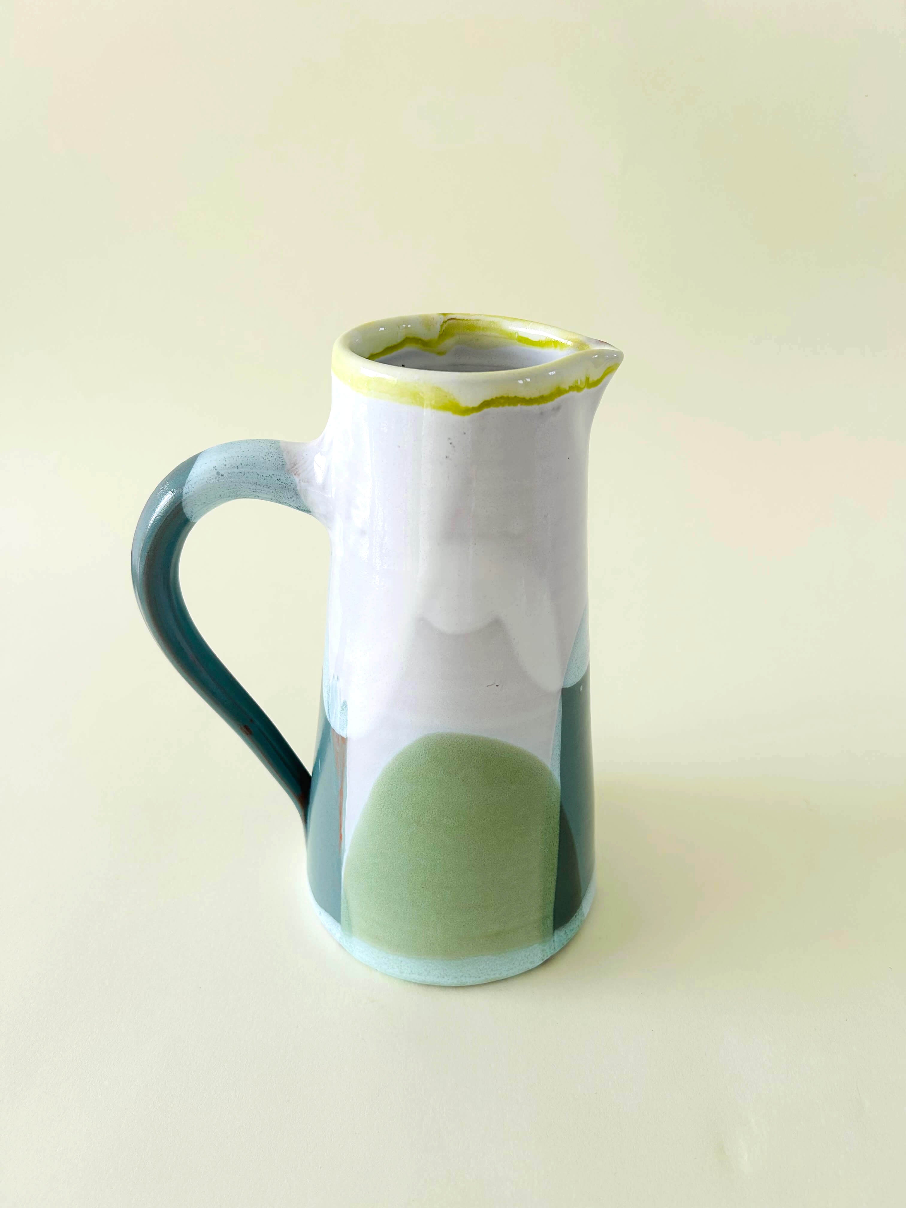 Pichet droit L - vert, blanc, jaune
