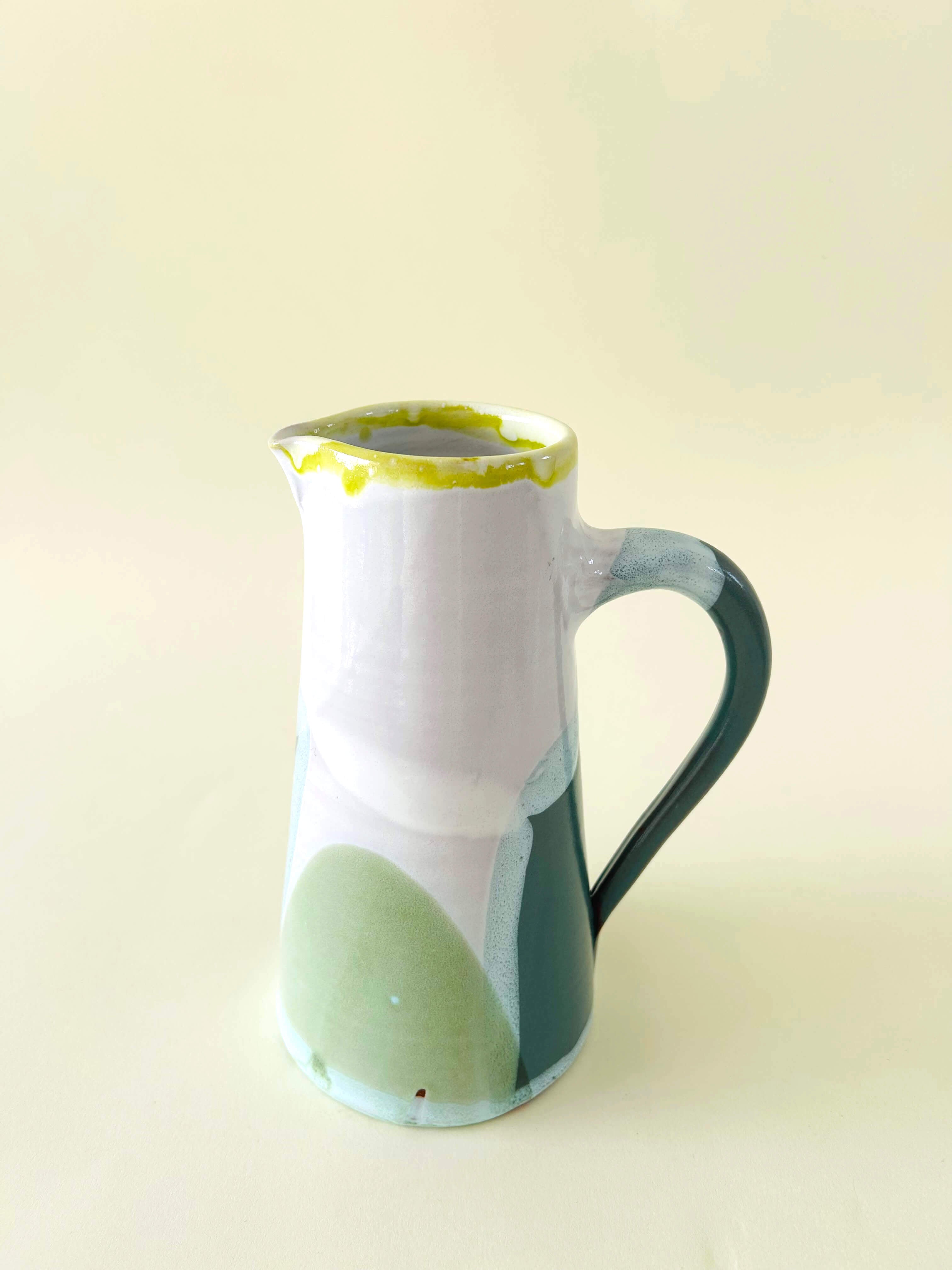 Pichet droit L - vert, blanc, jaune