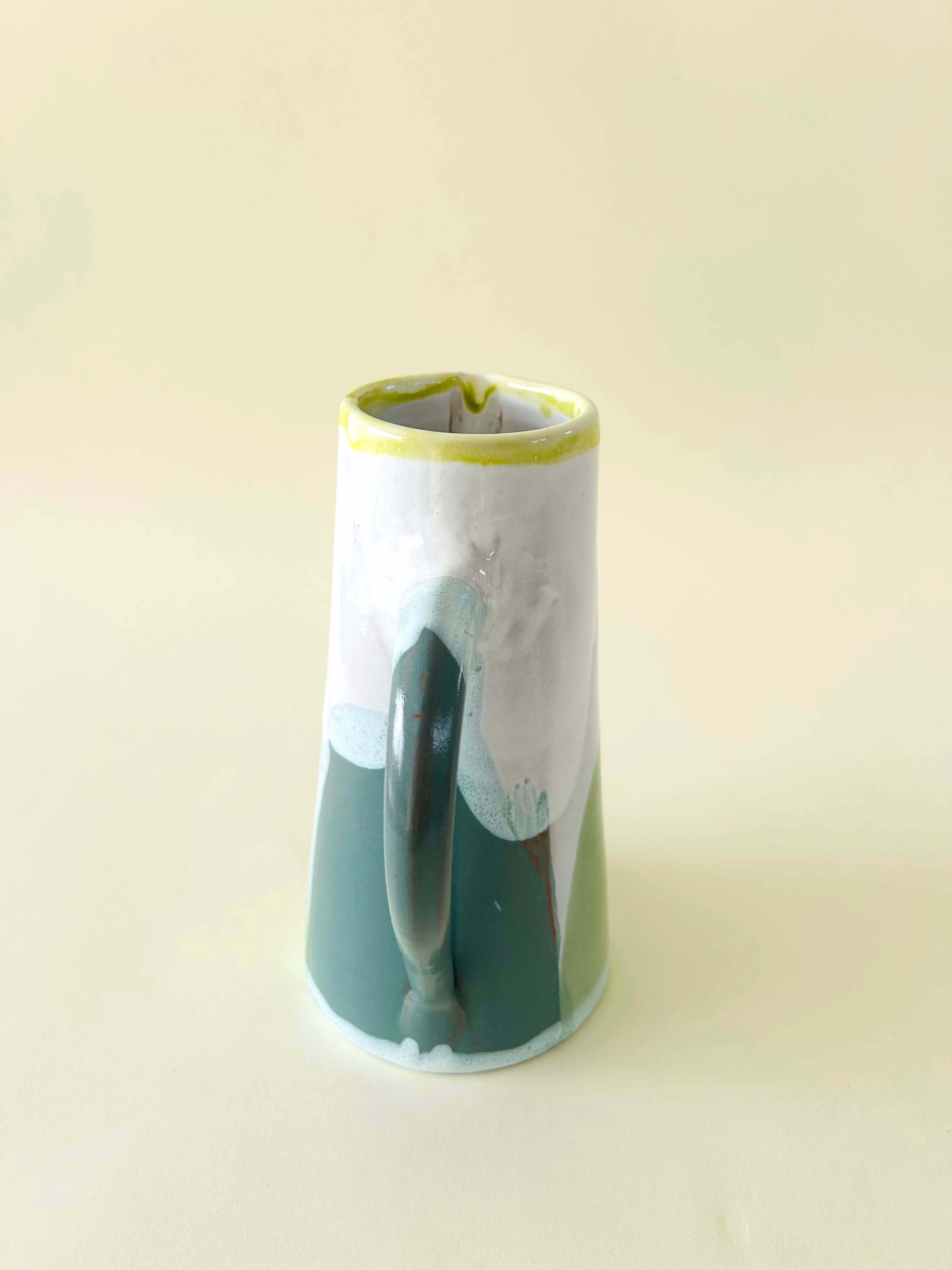 Pichet droit L - vert, blanc, jaune