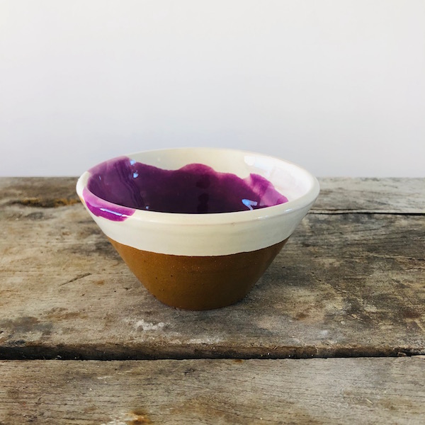 petite coupelle en ceramique violet et terre